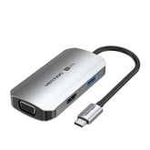 Ven TQAHB Vention USB-C Multi-Functional 4 In 1 Docking Station Type C To HDMI, VGA,USB 3.0,PD(100W)Docking Station