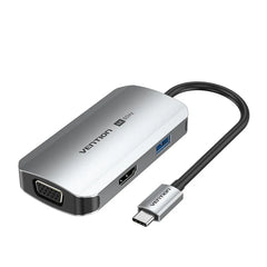 Ven TQAHB Vention USB-C Multi-Functional 4 In 1 Docking Station Type C To HDMI, VGA,USB 3.0,PD(100W)Docking Station