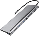 Vention USB-C Multi-Functional 12in 1 Docking Station-Type-C TO DP/HDMI/VGA/USB-C Gen 1/USB 2/RJ45/SD/TF/TRRS 3.5mm/PD.0