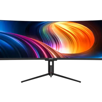 Dahua 49" DQHD Gaming Monitor 32:9 ultra-wide screen 1800R curvature 99% sRGB and 85% NTSC 120HZ Refresh Rate USB-C port 65 W power output RJ-45 port DP 1.4 (5120 × 1440@120 Hz) HDMI 2.1 TMDS
