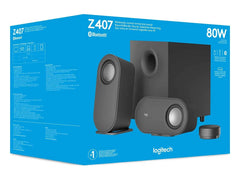 Logitech Z407 Bluetooth Computer Speakers with Subwoofer and Wireless Control Dial