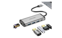 Ven CNBHB Vention USB-C Multi-Functional 5 In 1 Docking Station- Type C To HDMI,USB 3.0(3Ports) PD Docking Station