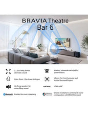 Sony BRAVIA Theater Bar 6, 350W 3.1.2ch with wireless subwoofer