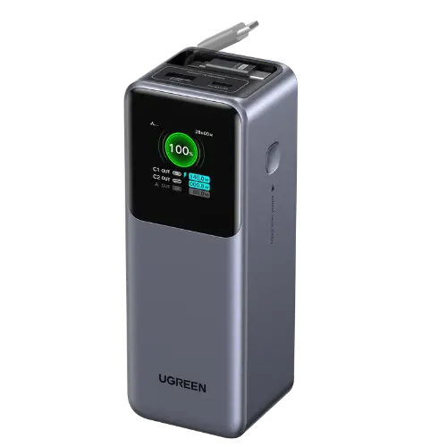 Ugreen Nexode Power Bank 20000mAh 165W with Retractable USB-C Cable
